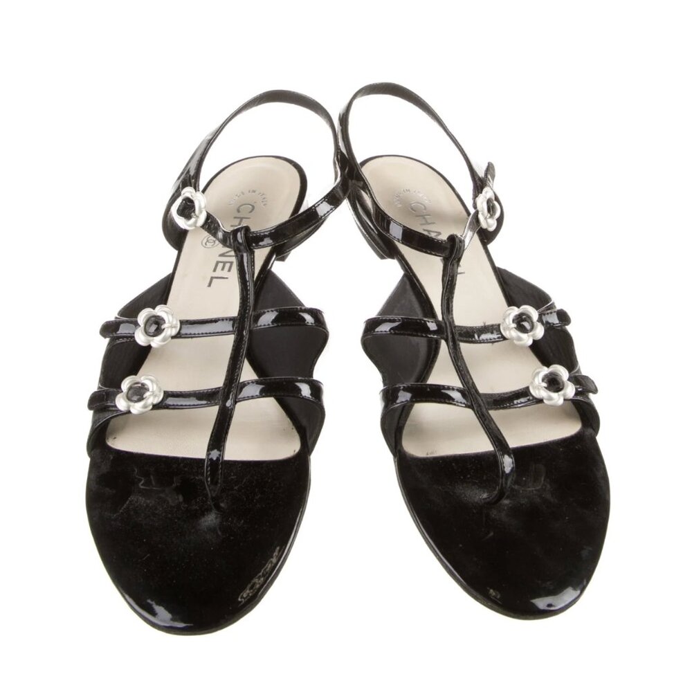 Chanel 2014 Interlocking CC Logo Slingback Sandals 39.5 FR